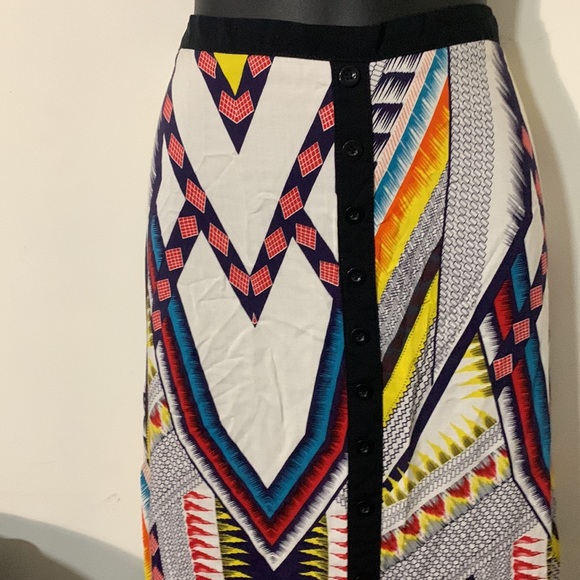 Mink bright/colourful sassy  faux button down the  front skirt,zipper at side - Picture 2 of 7